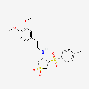molecular formula C21H27NO6S2 B7832461 [2-(3,4-dimethoxyphenyl)ethyl]{(3S,4R)-4-[(4-methylphenyl)sulfonyl]-1,1-dioxidotetrahydro-3-thienyl}amine 