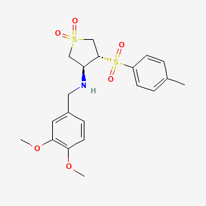 molecular formula C20H25NO6S2 B7832463 (3S,4R)-N-(3,4-dimethoxybenzyl)-4-[(4-methylphenyl)sulfonyl]tetrahydrothiophen-3-amine 1,1-dioxide 