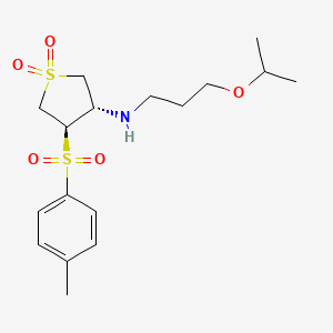 molecular formula C17H27NO5S2 B7832467 (3S,4R)-N-(3-isopropoxypropyl)-4-[(4-methylphenyl)sulfonyl]tetrahydrothiophen-3-amine 1,1-dioxide 