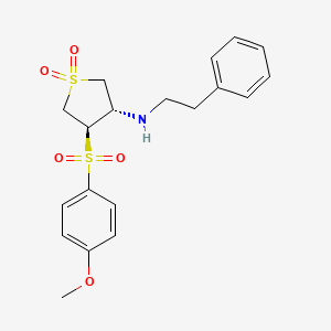 molecular formula C19H23NO5S2 B7832485 {(3S,4R)-4-[(4-methoxyphenyl)sulfonyl]-1,1-dioxidotetrahydro-3-thienyl}(2-phenylethyl)amine 