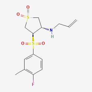 molecular formula C14H18FNO4S2 B7832488 (3S,4R)-N-allyl-4-[(4-fluoro-3-methylphenyl)sulfonyl]tetrahydrothiophen-3-amine 1,1-dioxide 