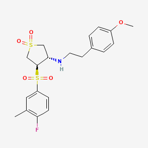 molecular formula C20H24FNO5S2 B7832491 {(3S,4R)-4-[(4-fluoro-3-methylphenyl)sulfonyl]-1,1-dioxidotetrahydro-3-thienyl}[2-(4-methoxyphenyl)ethyl]amine 