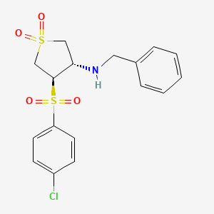 molecular formula C17H18ClNO4S2 B7832503 (3S,4R)-N-benzyl-4-[(4-chlorophenyl)sulfonyl]tetrahydrothiophen-3-amine 1,1-dioxide 