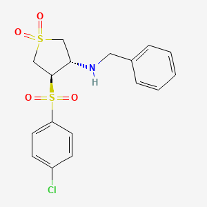 molecular formula C17H18ClNO4S2 B7832503 (3S4R)-3-(BENZYLAMINO)-4-(4-CHLOROBENZENESULFONYL)-1LAMBDA6-THIOLANE-11-DIONE 