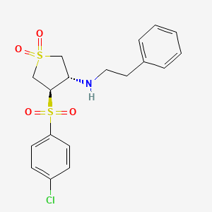 molecular formula C18H20ClNO4S2 B7832507 {(3S,4R)-4-[(4-chlorophenyl)sulfonyl]-1,1-dioxidotetrahydro-3-thienyl}(2-phenylethyl)amine 