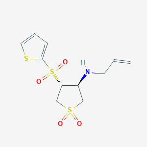 molecular formula C11H15NO4S3 B7832523 (3S,4R)-N-allyl-4-(2-thienylsulfonyl)tetrahydrothiophen-3-amine 1,1-dioxide 