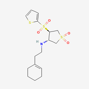 molecular formula C16H23NO4S3 B7832530 (2-cyclohex-1-en-1-ylethyl)[(3S,4R)-1,1-dioxido-4-(2-thienylsulfonyl)tetrahydro-3-thienyl]amine 