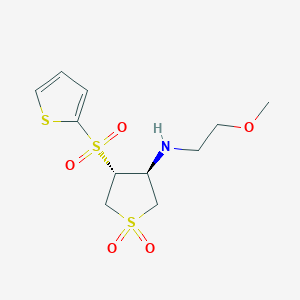 molecular formula C11H17NO5S3 B7832535 [(3S,4R)-1,1-dioxido-4-(2-thienylsulfonyl)tetrahydro-3-thienyl](2-methoxyethyl)amine 