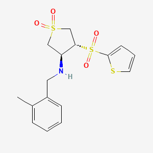 molecular formula C16H19NO4S3 B7832552 [(3S,4R)-1,1-dioxido-4-(2-thienylsulfonyl)tetrahydro-3-thienyl](2-methylbenzyl)amine 