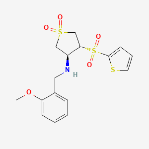 molecular formula C16H19NO5S3 B7832573 [(3S,4R)-1,1-dioxido-4-(2-thienylsulfonyl)tetrahydro-3-thienyl](2-methoxybenzyl)amine 