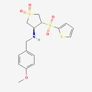 molecular formula C16H19NO5S3 B7832576 [(3S,4R)-1,1-dioxido-4-(2-thienylsulfonyl)tetrahydro-3-thienyl](4-methoxybenzyl)amine 
