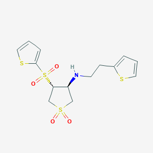 molecular formula C14H17NO4S4 B7832593 [(3S,4R)-1,1-dioxido-4-(2-thienylsulfonyl)tetrahydro-3-thienyl][2-(2-thienyl)ethyl]amine 