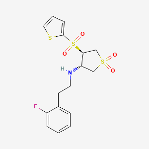 molecular formula C16H18FNO4S3 B7832594 [(3S,4R)-1,1-dioxido-4-(2-thienylsulfonyl)tetrahydro-3-thienyl][2-(2-fluorophenyl)ethyl]amine 
