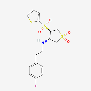 molecular formula C16H18FNO4S3 B7832598 [(3S,4R)-1,1-dioxido-4-(2-thienylsulfonyl)tetrahydro-3-thienyl][2-(4-fluorophenyl)ethyl]amine 