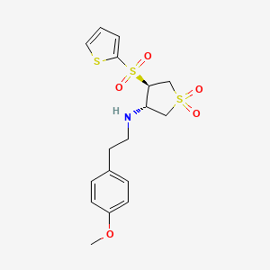 molecular formula C17H21NO5S3 B7832609 [(3S,4R)-1,1-dioxido-4-(2-thienylsulfonyl)tetrahydro-3-thienyl][2-(4-methoxyphenyl)ethyl]amine 