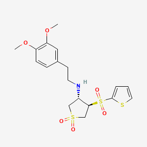molecular formula C18H23NO6S3 B7832623 [2-(3,4-dimethoxyphenyl)ethyl][(3S,4R)-1,1-dioxido-4-(2-thienylsulfonyl)tetrahydro-3-thienyl]amine 
