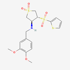molecular formula C17H21NO6S3 B7832632 (3S,4R)-N-(3,4-dimethoxybenzyl)-4-(2-thienylsulfonyl)tetrahydrothiophen-3-amine 1,1-dioxide 