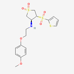 molecular formula C17H21NO6S3 B7832649 [(3S,4R)-1,1-dioxido-4-(2-thienylsulfonyl)tetrahydro-3-thienyl][2-(4-methoxyphenoxy)ethyl]amine 