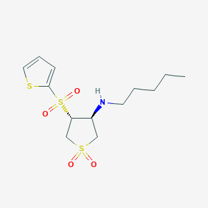 molecular formula C13H21NO4S3 B7832662 [(3S,4R)-1,1-dioxido-4-(2-thienylsulfonyl)tetrahydro-3-thienyl]pentylamine 
