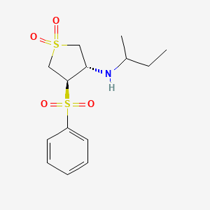 sec-butyl[(3S,4R)-1,1-dioxido-4-(phenylsulfonyl)tetrahydro-3-thienyl]amine