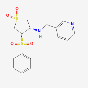 molecular formula C16H18N2O4S2 B7832709 [(3S,4R)-1,1-dioxido-4-(phenylsulfonyl)tetrahydro-3-thienyl](pyridin-3-ylmethyl)amine 