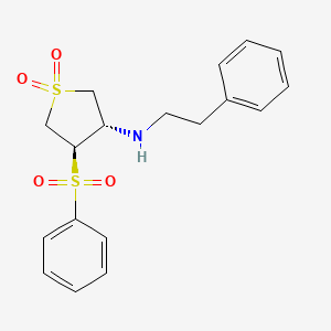 molecular formula C18H21NO4S2 B7832721 [(3S,4R)-1,1-dioxido-4-(phenylsulfonyl)tetrahydro-3-thienyl](2-phenylethyl)amine 