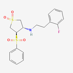molecular formula C18H20FNO4S2 B7832723 [(3S,4R)-1,1-dioxido-4-(phenylsulfonyl)tetrahydro-3-thienyl][2-(2-fluorophenyl)ethyl]amine 