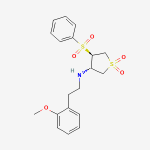 molecular formula C19H23NO5S2 B7832736 [(3S,4R)-1,1-dioxido-4-(phenylsulfonyl)tetrahydro-3-thienyl][2-(2-methoxyphenyl)ethyl]amine 