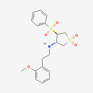 3-[(2-METHOXYPHENETHYL)AMINO]-4-(PHENYLSULFONYL)TETRAHYDRO-1H-1LAMBDA~6~-THIOPHENE-1,1-DIONE