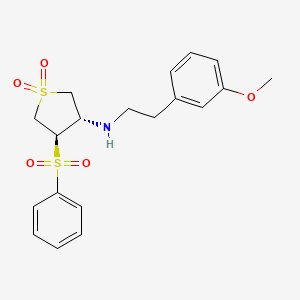 molecular formula C19H23NO5S2 B7832740 [(3S,4R)-1,1-dioxido-4-(phenylsulfonyl)tetrahydro-3-thienyl][2-(3-methoxyphenyl)ethyl]amine 