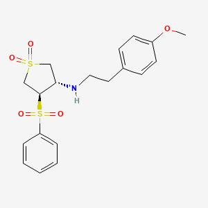 molecular formula C19H23NO5S2 B7832743 [(3S,4R)-1,1-dioxido-4-(phenylsulfonyl)tetrahydro-3-thienyl][2-(4-methoxyphenyl)ethyl]amine 