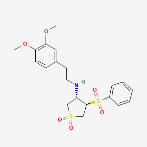 molecular formula C20H25NO6S2 B7832759 [2-(3,4-dimethoxyphenyl)ethyl][(3S,4R)-1,1-dioxido-4-(phenylsulfonyl)tetrahydro-3-thienyl]amine 