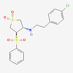 molecular formula C18H20ClNO4S2 B7832760 [2-(4-chlorophenyl)ethyl][(3S,4R)-1,1-dioxido-4-(phenylsulfonyl)tetrahydro-3-thienyl]amine 