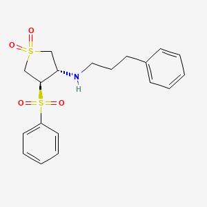 molecular formula C19H23NO4S2 B7832775 [(3S,4R)-1,1-dioxido-4-(phenylsulfonyl)tetrahydro-3-thienyl](3-phenylpropyl)amine 
