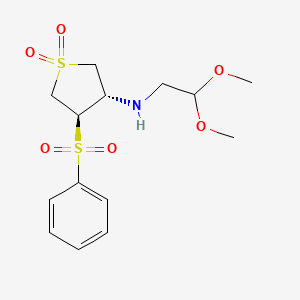 molecular formula C14H21NO6S2 B7832778 (2,2-dimethoxyethyl)[(3S,4R)-1,1-dioxido-4-(phenylsulfonyl)tetrahydro-3-thienyl]amine 