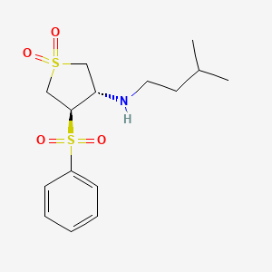 molecular formula C15H23NO4S2 B7832784 [(3S,4R)-1,1-dioxido-4-(phenylsulfonyl)tetrahydro-3-thienyl](3-methylbutyl)amine 