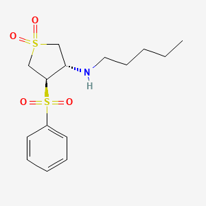 molecular formula C15H23NO4S2 B7832791 [(3S,4R)-1,1-dioxido-4-(phenylsulfonyl)tetrahydro-3-thienyl]pentylamine 
