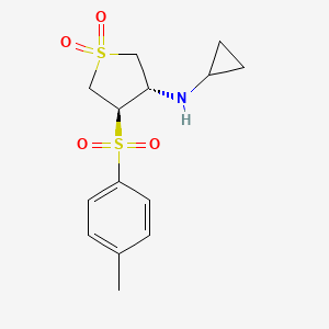 molecular formula C14H19NO4S2 B7832793 (3S,4R)-N-cyclopropyl-4-[(4-methylphenyl)sulfonyl]tetrahydrothiophen-3-amine 1,1-dioxide 