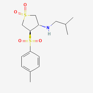 molecular formula C15H23NO4S2 B7832800 (3S,4R)-N-isobutyl-4-[(4-methylphenyl)sulfonyl]tetrahydrothiophen-3-amine 1,1-dioxide 