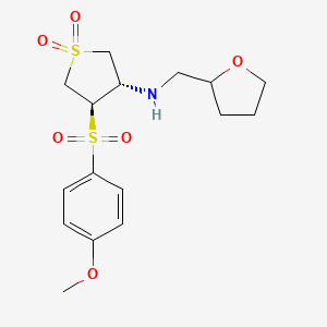 molecular formula C16H23NO6S2 B7832813 {(3S,4R)-4-[(4-methoxyphenyl)sulfonyl]-1,1-dioxidotetrahydro-3-thienyl}(tetrahydrofuran-2-ylmethyl)amine 