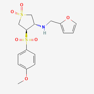 molecular formula C16H19NO6S2 B7832819 (2-furylmethyl){(3S,4R)-4-[(4-methoxyphenyl)sulfonyl]-1,1-dioxidotetrahydro-3-thienyl}amine 