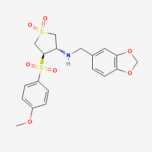 molecular formula C19H21NO7S2 B7832832 (1,3-benzodioxol-5-ylmethyl){(3S,4R)-4-[(4-methoxyphenyl)sulfonyl]-1,1-dioxidotetrahydro-3-thienyl}amine 
