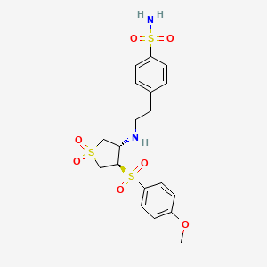 molecular formula C19H24N2O7S3 B7832846 4-[2-({(3S,4R)-4-[(4-methoxyphenyl)sulfonyl]-1,1-dioxidotetrahydro-3-thienyl}amino)ethyl]benzenesulfonamide 
