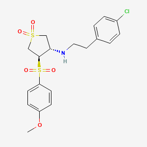 molecular formula C19H22ClNO5S2 B7832853 [2-(4-chlorophenyl)ethyl]{(3S,4R)-4-[(4-methoxyphenyl)sulfonyl]-1,1-dioxidotetrahydro-3-thienyl}amine 