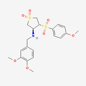 molecular formula C20H25NO7S2 B7832860 (3S,4R)-N-(3,4-dimethoxybenzyl)-4-[(4-methoxyphenyl)sulfonyl]tetrahydrothiophen-3-amine 1,1-dioxide 