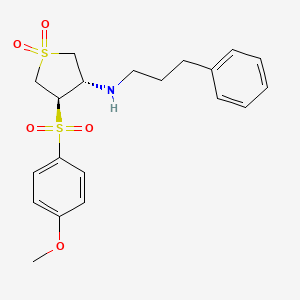 molecular formula C20H25NO5S2 B7832866 {(3S,4R)-4-[(4-methoxyphenyl)sulfonyl]-1,1-dioxidotetrahydro-3-thienyl}(3-phenylpropyl)amine 