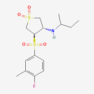 molecular formula C15H22FNO4S2 B7832883 sec-butyl{(3S,4R)-4-[(4-fluoro-3-methylphenyl)sulfonyl]-1,1-dioxidotetrahydro-3-thienyl}amine 