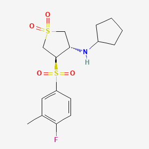 molecular formula C16H22FNO4S2 B7832891 (3S,4R)-N-cyclopentyl-4-[(4-fluoro-3-methylphenyl)sulfonyl]tetrahydrothiophen-3-amine 1,1-dioxide 