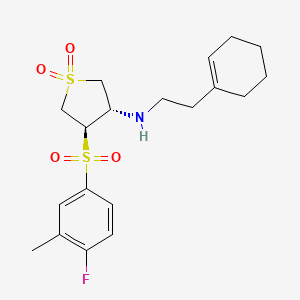 molecular formula C19H26FNO4S2 B7832893 (2-cyclohex-1-en-1-ylethyl){(3S,4R)-4-[(4-fluoro-3-methylphenyl)sulfonyl]-1,1-dioxidotetrahydro-3-thienyl}amine 