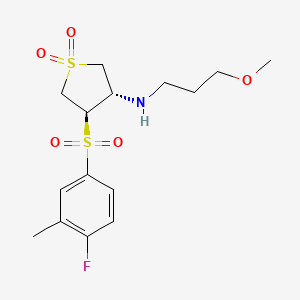 molecular formula C15H22FNO5S2 B7832901 {(3S,4R)-4-[(4-fluoro-3-methylphenyl)sulfonyl]-1,1-dioxidotetrahydro-3-thienyl}(3-methoxypropyl)amine 